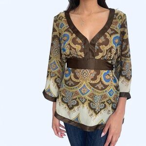 Vintage Nicole Miller paisley print blouse🐻